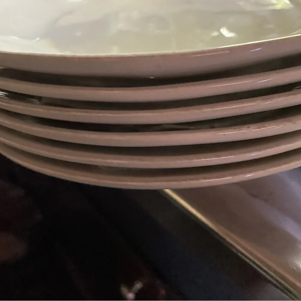 Crate & Barrel white organic wavy dinner plate